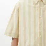 Uniqlo U Seersucker Casual Striped Short Sleeved Men’s Shirts Cream