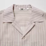 Uniqlo U Sheer Striped Short Sleeved Women’s Shirts Pink