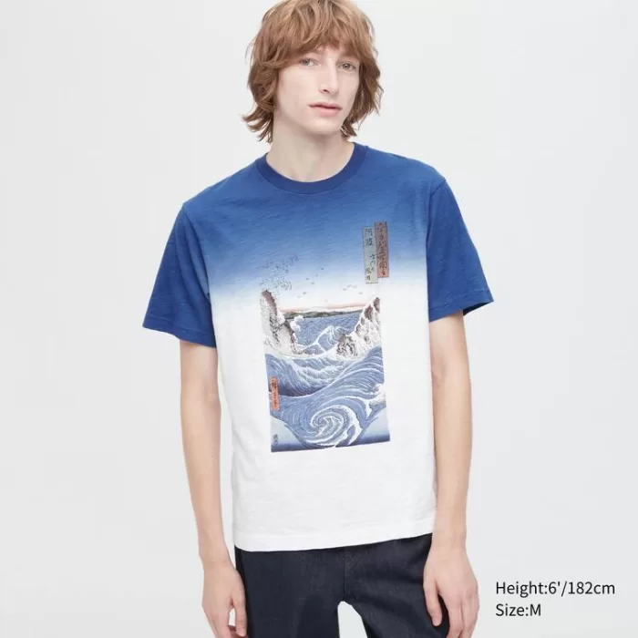 Uniqlo Ukiyo-e Archive Ut Printed T-shirt Men Blue