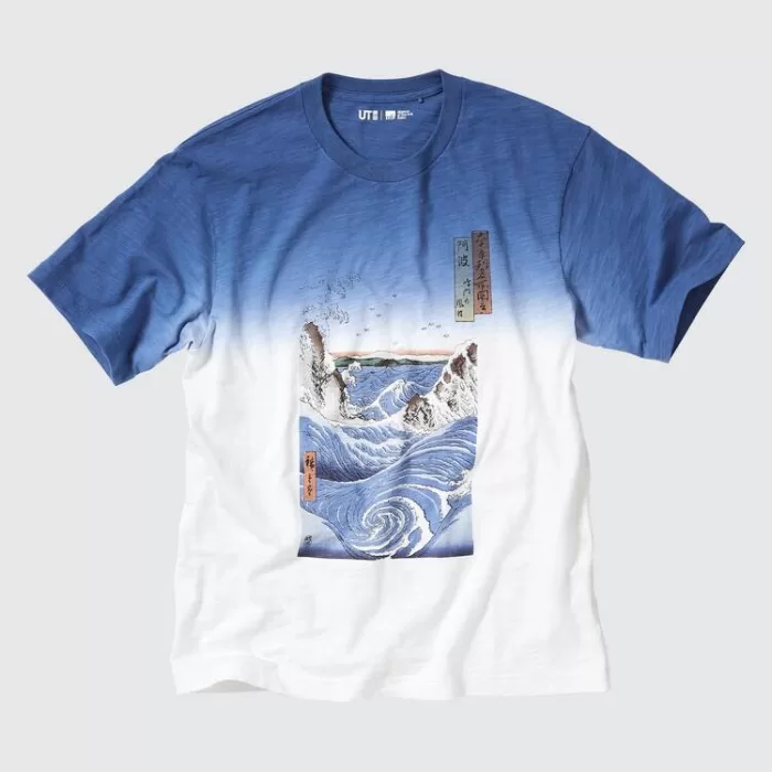 Uniqlo Ukiyo-e Archive Ut Printed T-shirt Men Blue