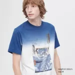 Uniqlo Ukiyo-e Archive Ut Printed T-shirt Men Blue