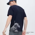 Uniqlo Ukiyo-e Archive Ut Printed T-shirt Men Navy Blue