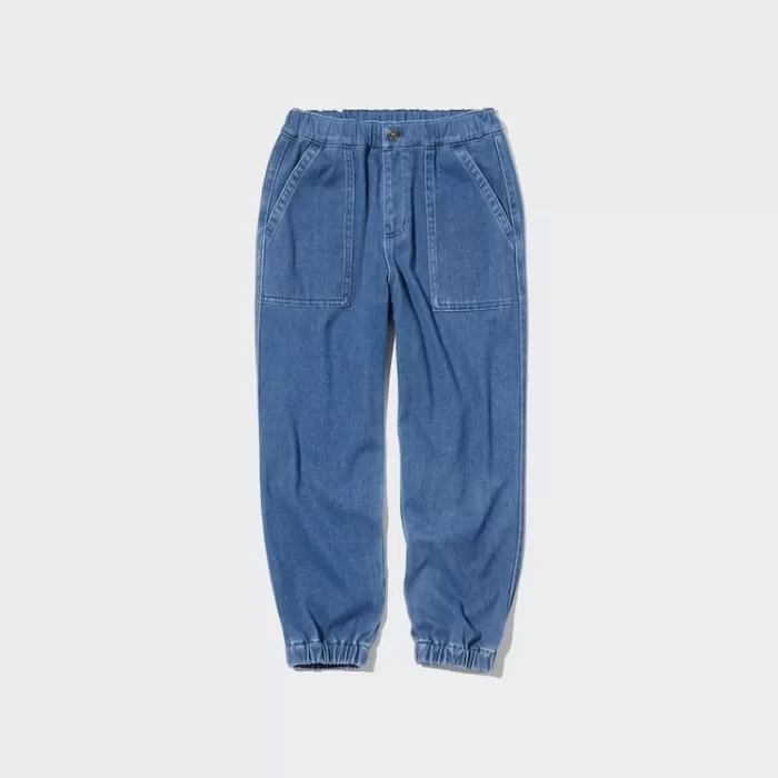 Uniqlo Ultra Stretch Denim Jogger Pants Boys Blue