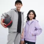 Uniqlo Ultra Stretch Dry Sweat Zipped Hoodie Kids Grey