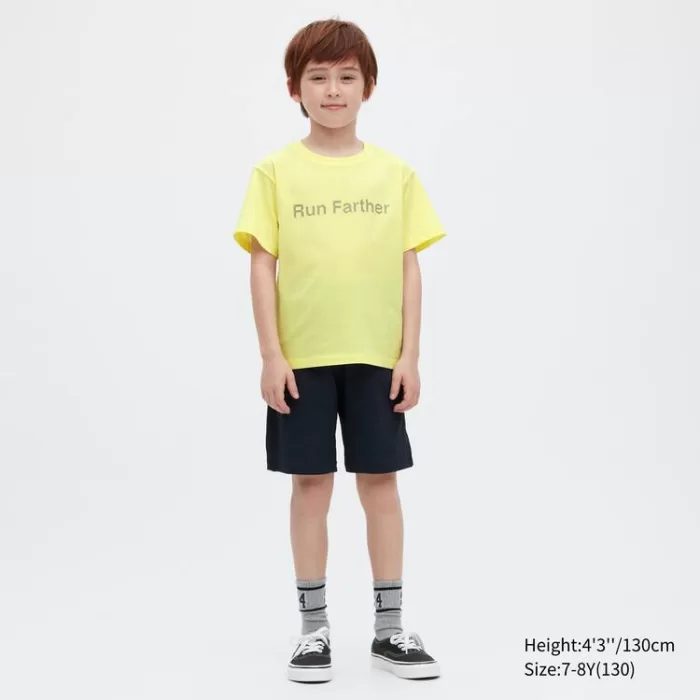 Uniqlo Ultra Stretch Dry-ex Crew Neck Short Sleeved T-shirt for Kids Yellow