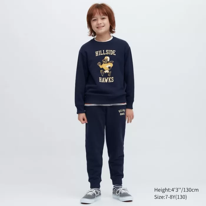 Uniqlo Ultra Stretch Printed Jogger Pants Boys Navy Blue