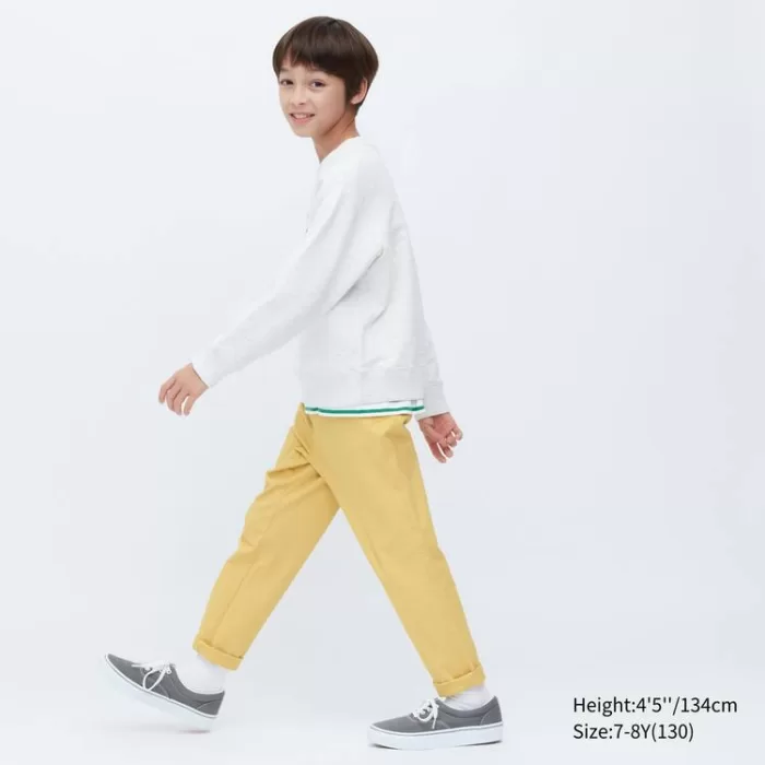 Uniqlo Ultra Stretch Tapered Pants Kids Yellow