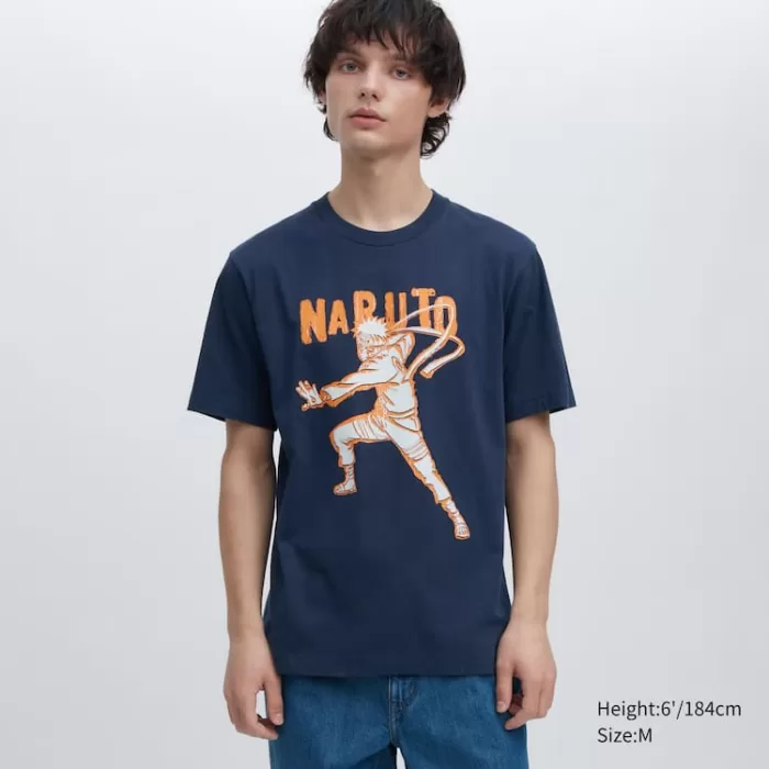 Uniqlo Ut Archive Naruto Printed T-shirt Men Navy Blue