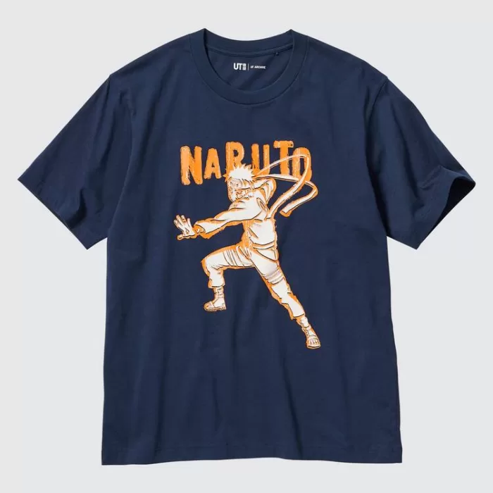 Uniqlo Ut Archive Naruto Printed T-shirt Men Navy Blue