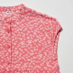 Uniqlo Viscose Flower Printed Short Sleeved Dress Kids Pink