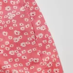 Uniqlo Viscose Flower Printed Short Sleeved Dress Kids Pink