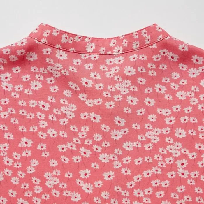 Uniqlo Viscose Flower Printed Short Sleeved Dress Kids Pink