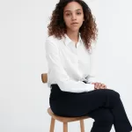 Uniqlo Viscose Long Sleeved Blouses (2021 Season) Women White