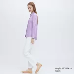 Uniqlo Viscose Long Sleeved Women’s Blouses Purple