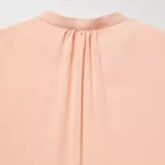 Uniqlo Viscose Pintucked Long Sleeved Blouses Women Coral