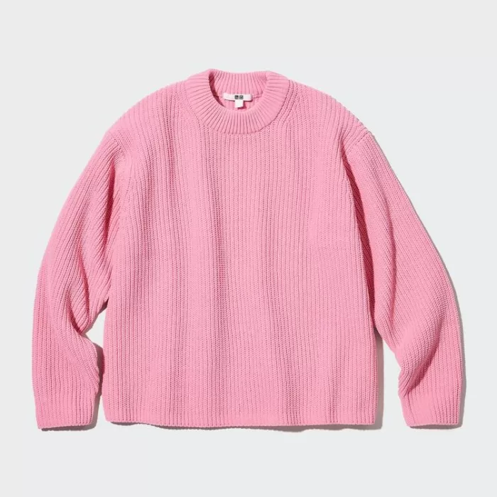 Uniqlo Washable Soft Knit Crew Neck Women’s Knitwear Pink