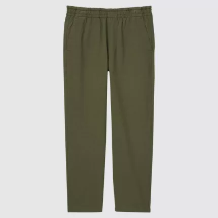 Uniqlo Washed Jersey Ankle Length Pants Men Dark Green