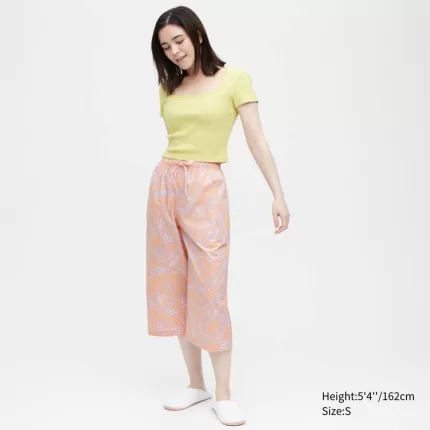 Uniqlo Women’s Cotton Relaxed 3/4 Loungewear Light Orange