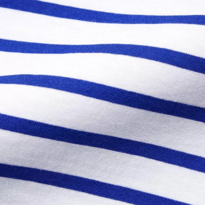 Uniqlo Women’s Cotton Striped French Sleeve T-Shirt White Blue