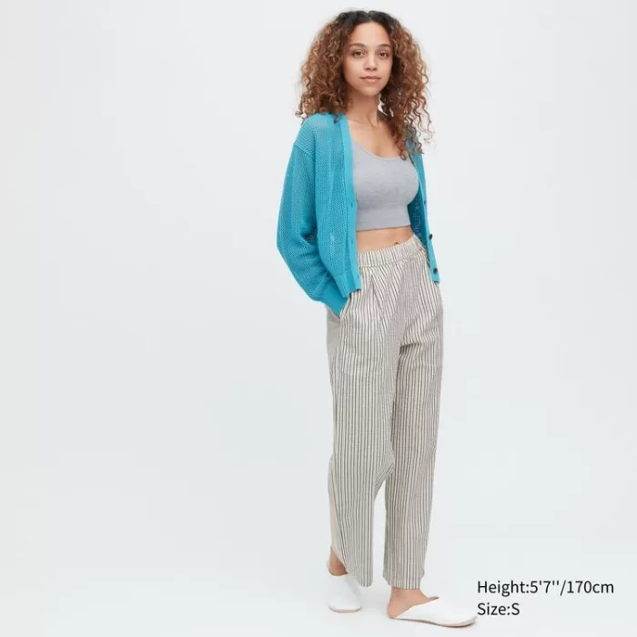 Uniqlo Women’s Easy Striped Seersucker Pants Blue