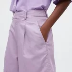 Uniqlo Women’s Linen Blend High Waisted Shorts Purple