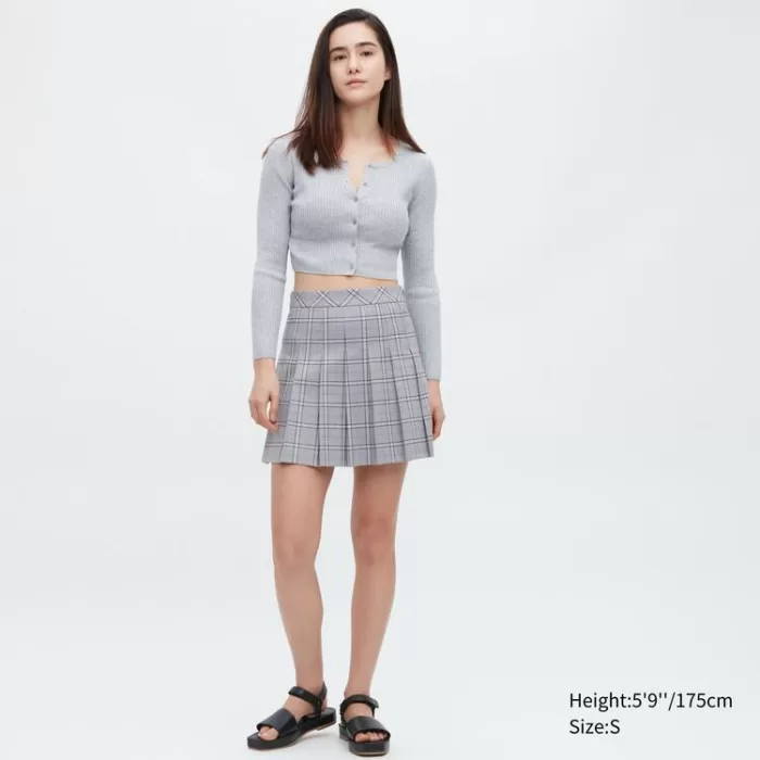 Uniqlo Women’s Pleated Mini Skirt Grey