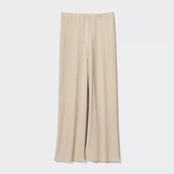 Uniqlo Women’s Pleated Straight Leg Easy Pants Beige