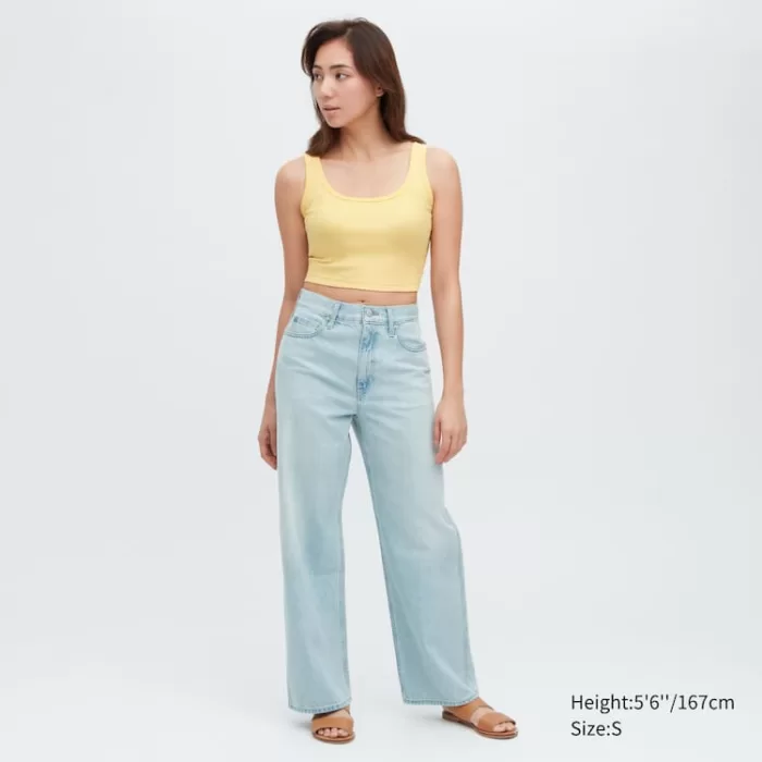 Uniqlo Women’s Ribbed Cropped Vest Yellow