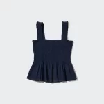 Uniqlo Women’s Sleeveless Cotton Blouses Navy Blue