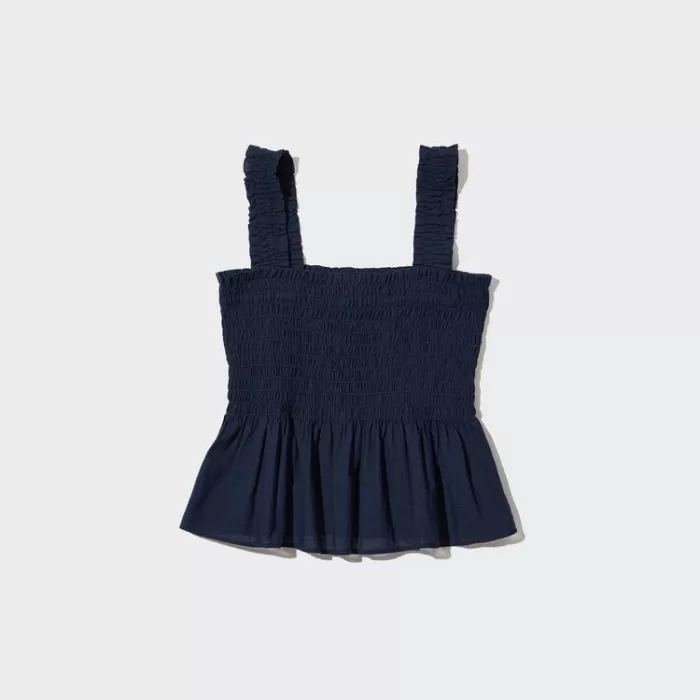 Uniqlo Women’s Sleeveless Cotton Blouses Navy Blue