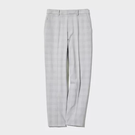 Uniqlo Women’s Smart Checked Ankle Length Pants Light Grey