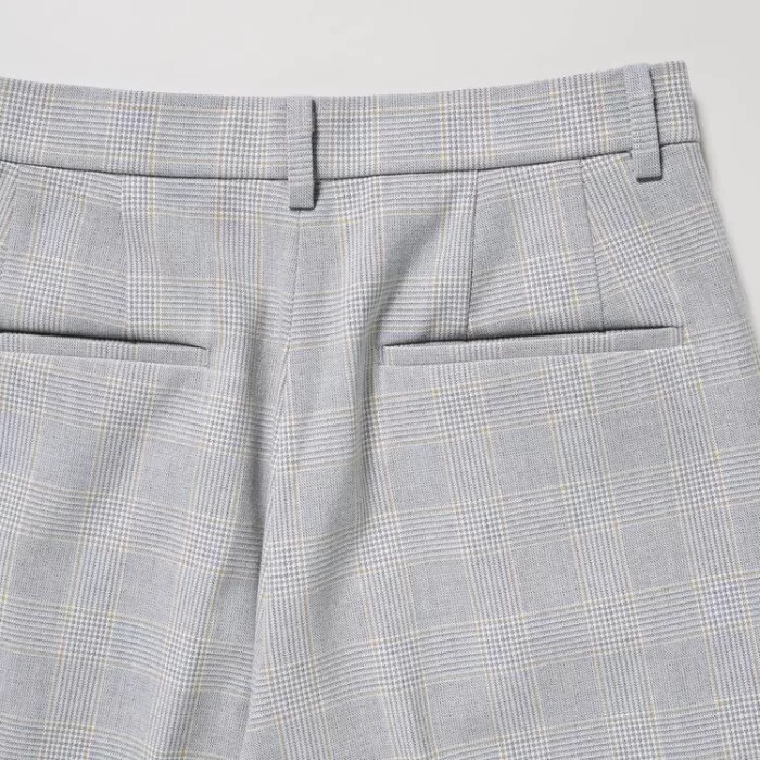 Uniqlo Women’s Smart Checked Ankle Length Pants Light Grey