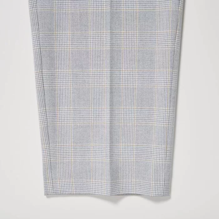 Uniqlo Women’s Smart Checked Ankle Length Pants Light Grey