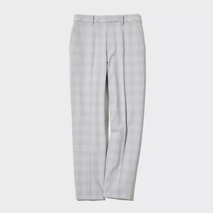 Uniqlo Women’s Smart Checked Ankle Length Pants Light Grey