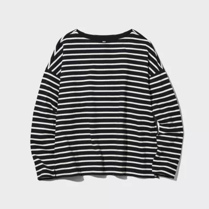 Uniqlo Women’s Striped Long Sleeve T-Shirt Black