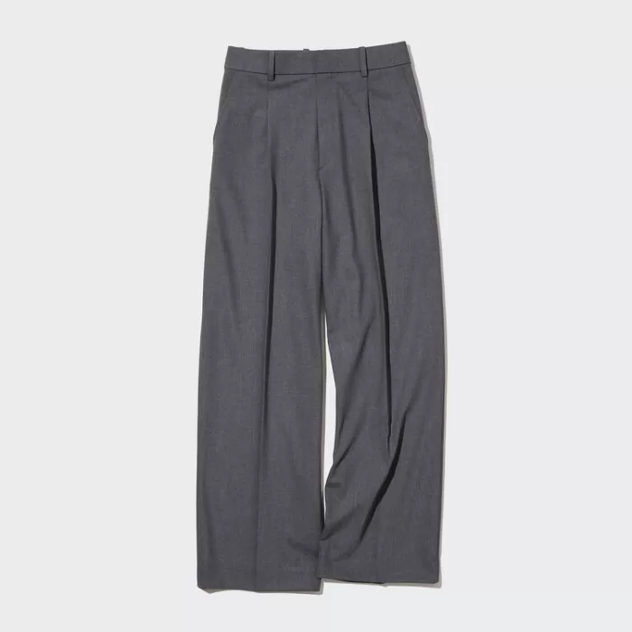 Uniqlo Women’s Wide Pleated Pants Grey