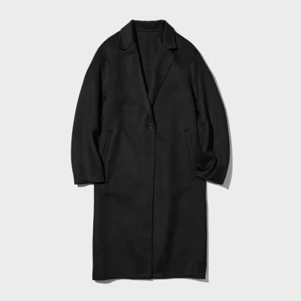 Uniqlo Wool Blend Long Coats Women Black