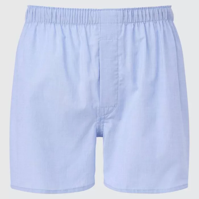 Uniqlo Woven Broadcloth Boxer Underwear (2021 Season) Men Blue