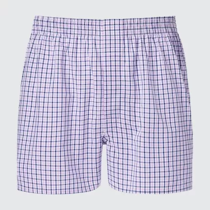 Uniqlo Woven Checked Boxer Men’s Underwear Light Purple